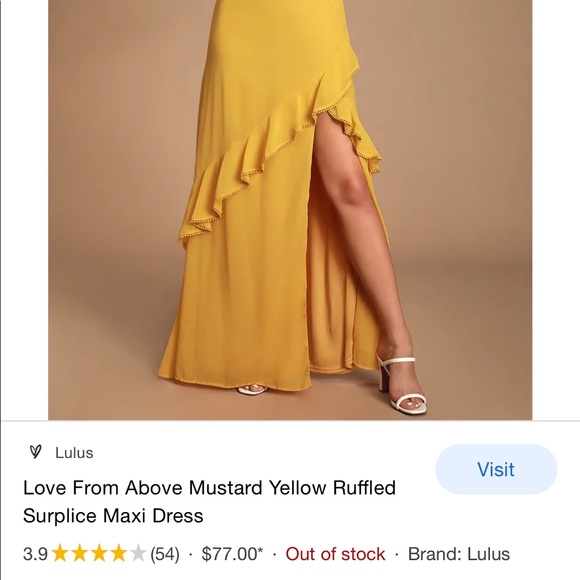 Lulu’s Mustard Yellow Ruffle Dress in EUC - Picture 9 of 9